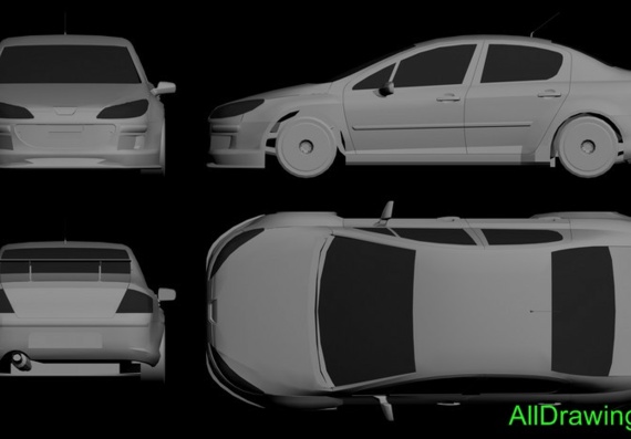 Peugeot 407 WTCC (Peugeot 407 VTS) - drawings (figures) of the car